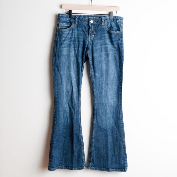 Vintage American Eagle Jeans Low Rise Flare Womens 8 R Medium Wash Y2K - Picture 1 of 15